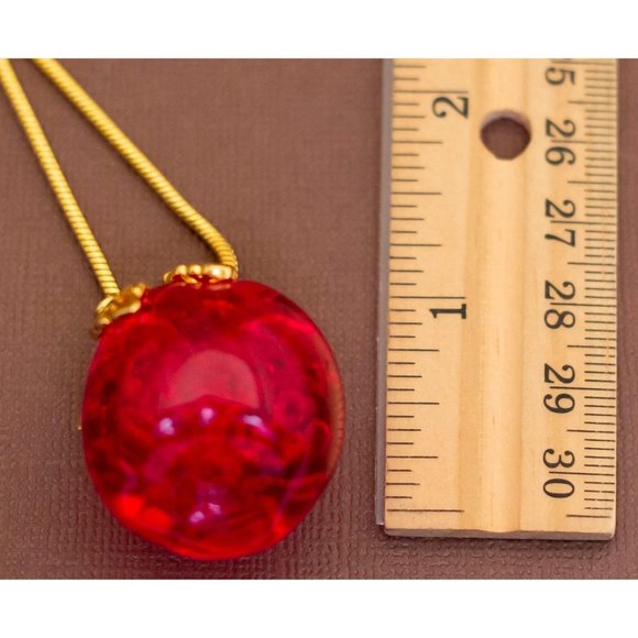 Vintage Intricate Apple Gold Tone Necklace 18 inch - U15 - Picture 3 of 3